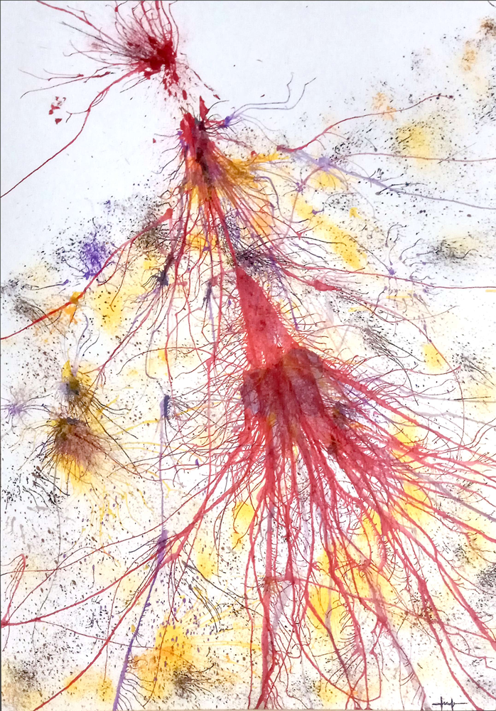 Homenagem " As Ramificações Presente " - Pintura feito a sopro